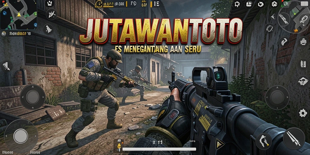 Screenshot gameplay menampilkan aksi seru dalam pertempuran FPS.