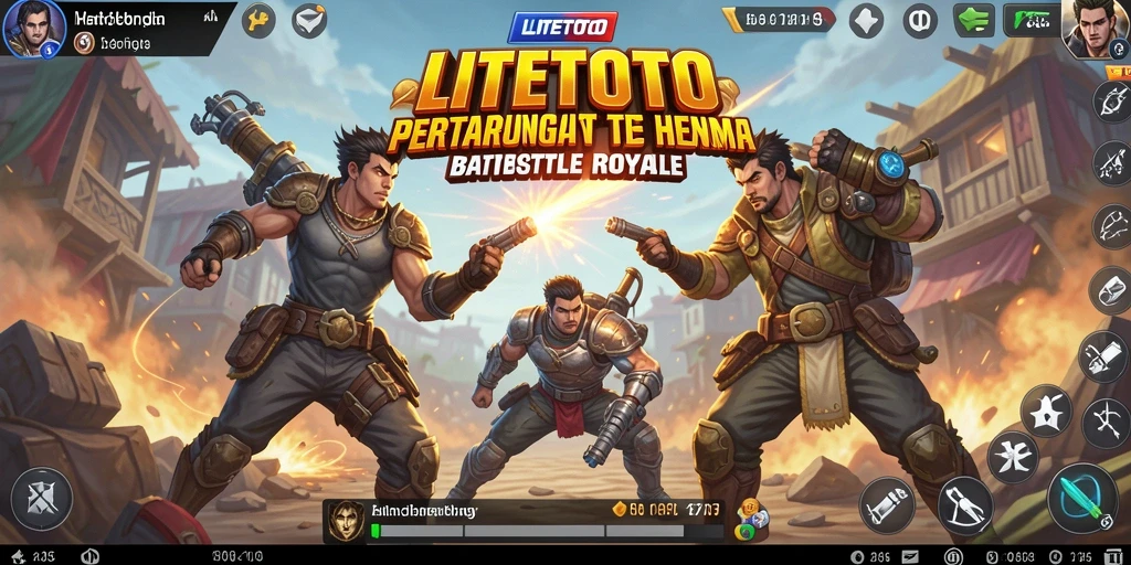 Screenshot utama LITETOTO menampilkan aksi seru dalam pertarungan Battle Royale.