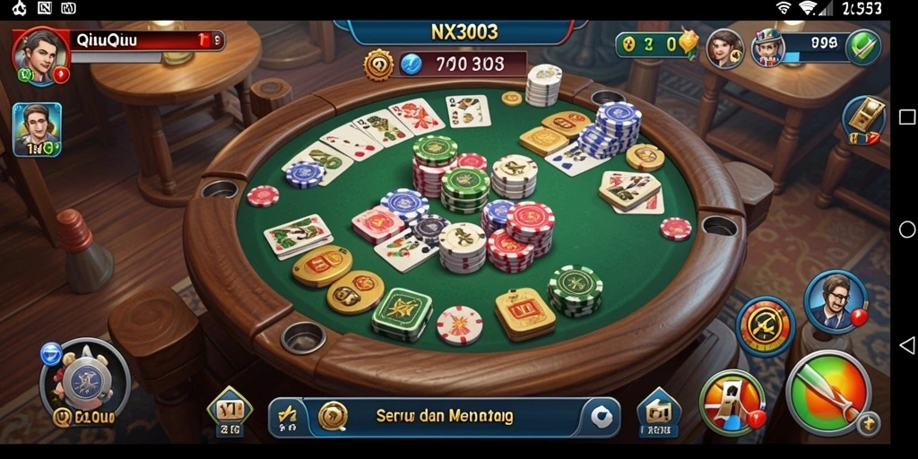 Tampilan gameplay QiuQiu yang menarik dan seru di NX303.